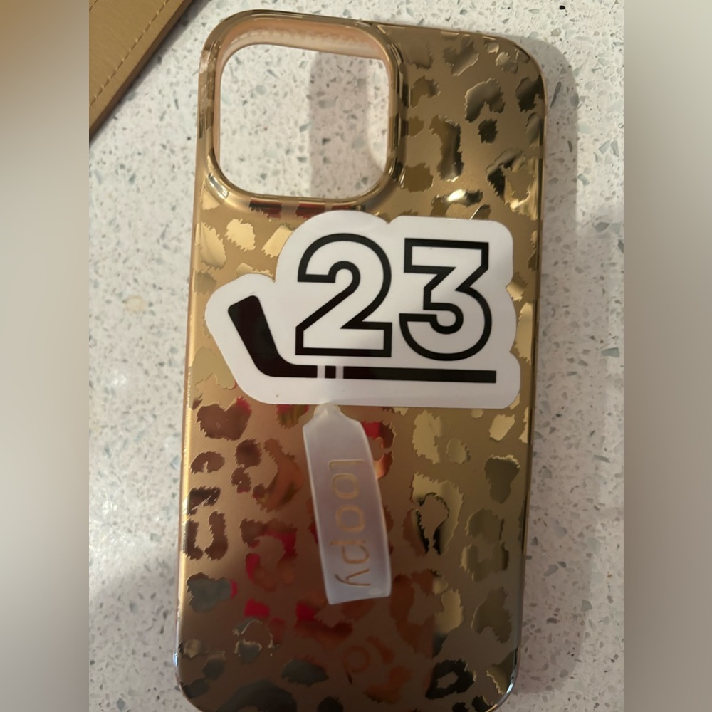 Loopy iPhone 12 Pro Max case. Leopard rose gold.